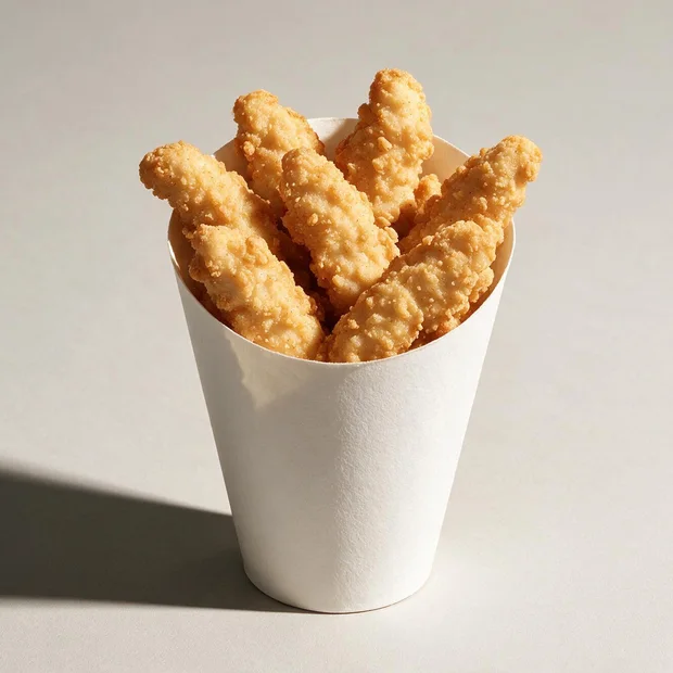 Cono de dedos de pollo empanizados