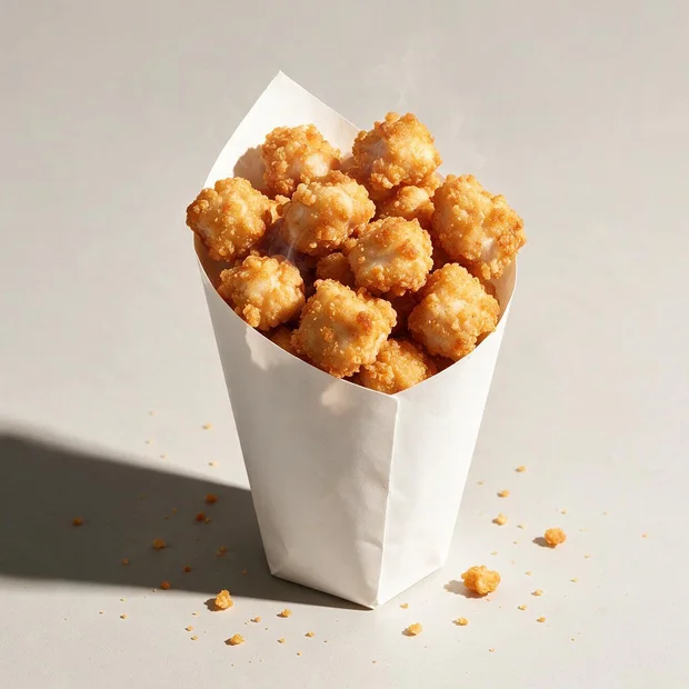 Cono de cubos crocantes de pollo